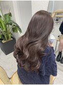 姫カットレイヤー×くすみベージュ×韓国風巻き(ayana)