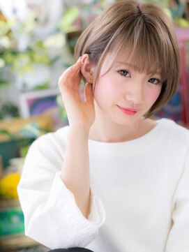 カバーヘア ブリス 川口(COVER HAIR bliss) 前下がりハイトーンカラー小顔ボブショートc川口620代30代40代