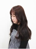 艶めくロングウェーブ×チェリーブラウン