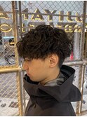 前下がりマッシュ/スパイラルパーマ/メンズマッシュ