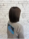切りっぱなしボブ×縮毛矯正