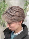 MEN’S HAIR/ブルーブラック/フェザーパーマ/ハイライト
