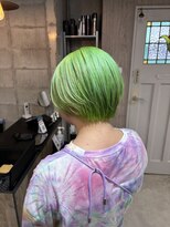 ラフィット 香椎(lafit)&nbsp;ブリーチカラー×ダブルカラー×髪質改善×エメラルドグリーン