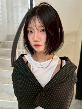 サイン 渋谷(SIGN) 韓国ヘアーハッシュカットレイヤーカットグレージュブリーチ無し