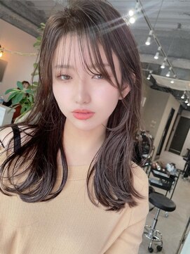 フラッグ ヘアー 天神西通り店(Flag HAIR) シースルーバング☆長め前髪☆韓国イルミナカラー
