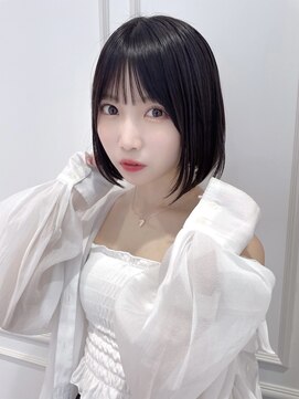 ランド 原宿表参道(LAND) あご下ラインの黒髪ボブ☆束間のある前髪も可愛い☆