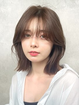 メゾンドイギー(MAISON de IGGY) 切りっぱなしボブ美髪オリーブカラーくびれヘアオリーブベージュ