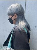 #ウルフカット#シルバーカラーハイトーン小顔ブリーチ10代20代