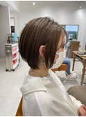小顔ショートボブハイライトカラー大人ショートカット白髪ぼかし