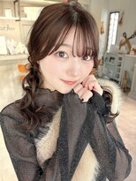 シースルーバング編みおろしツインテール