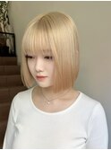 切りっぱなしボブ長めボブナチュラルボブ結べるボブ前下がりボブ