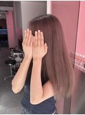 ミルクティーグレージュ/ホワイトグレージュ/ロング/ストレート