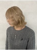 ミルクティーベージュ/レイヤーボブ　M