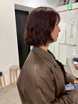 ワク(WAKU) 【WAKU】ショートボブ/デザインパーマ/テラコッタブラウン