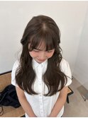 レイヤー/ミディアム・ロング/20代/顔周り/オリーブベージュ