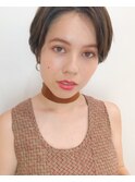 マニッシュ　ネイビーカラー　美髪　フレンチボブ　ショート