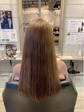 エイチヘア(h hair) 【hhair四条大宮】ナチュラル縮毛矯正×ブリーチなしベージュ