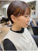 フェイスフレーミングオレンジベージュ　耳掛けショート