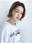 ボブウェーブ_くびれヘアツートンカラーアースカラー_57220