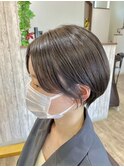 大人可愛いひし形ハンサムショートボブアッシュ