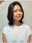 大人可愛い暗髪ボブ
