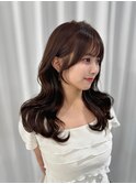 韓国ヘア/レイヤーロング/顔周りカット/ブリーチなし/ベージュ