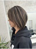 ハイライト/ショートヘア/グレージュ