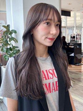 ケーツー あべのキューズモ-ル店(K-two) フェイスレイヤー*ロング*透明感グレージュカラー*前髪カット