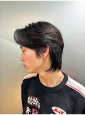 メンズセンターパート　ウルフヘア　八王子