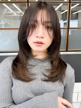 ソア 渋谷(soar) ミディアムレイヤー韓国風レイヤーウルフカットワンカール