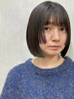 美髪　ブルーブラック　艶カラー　ぷつっとボブ　お洒落ボブ