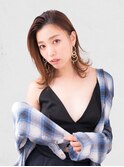 20代30代40代かきあげ大人外ハネボブ×ブラウングラデーション