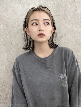 サンク 原宿 表参道(cinq) インナーカラーボブフェイスフレーミンググレージュベージュ30代