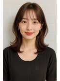 ３０代艶髪ブラウン.レイヤーカット.外ハネ