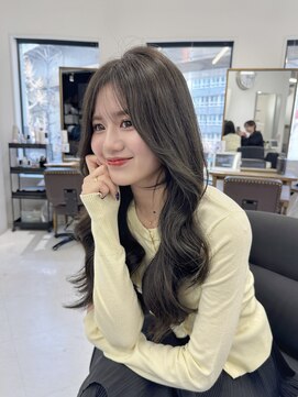ハピネス 梅田茶屋町店(HAPPINESS) 韓国ヘア/レイヤー/顔周りカット/ブリーチなし/グレージュ