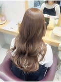 艶髪ブリーチなしミルクティー韓国ヘア顔まわりカット