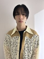 =メンズボブ/フェザーパーマ／MEN’S HAIR/ブルーブラック