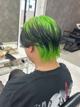 リル 溝の口(LiL) Lime green × black /デザインカラー//溝の口/ブリーチ