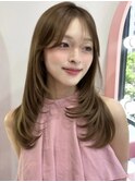 顔まわりカット/レイヤーカット/内巻き