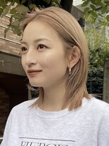 サンクマーケット 渋谷(cinq MARKET)&nbsp;渋谷ケアブリーチダブルカラーホワイトブロンドタッセルボブ◆