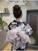 it.YUI ヘアアレンジ お団子ヘア 浴衣アレンジ 浴衣着付 兵児帯