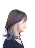 【レディースカット】外ハネミディアム&インナーホワイト