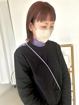 コト 福井大和田店(coto) 福井 大和田 ピンクベージュ オン眉 切りっぱなしボブ