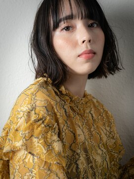 カバーヘアアンドスパ ブリス 浦和(COVER HAIR&SPA bliss) 黒髪アッシュブラック艶感外ハネボブウルフw浦和20代30代40代