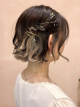 ガーデンヨコハマエスト(GARDEN YOKOHAMA est) お呼ばれヘア ボブ 金箔 金ピン