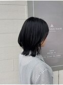 レイヤースタイル/外ハネボブ/黒髪/レイヤーカット/抜け感/小顔