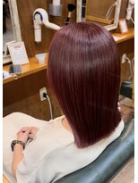 ヘアーサロン アトリエ(Hair salon ATORIE)&nbsp;セミロングヘアボルドーカラー髪質改善トリートメント