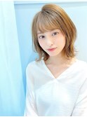外ハネボブショコラアッシュ前髪小顔カットモテ髪