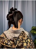 リボンヘアアレンジ＋振袖着付け