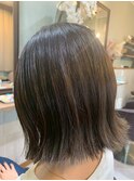 切りっぱなしボブ/ハイライト/白髪ぼかし/髪質改善/20代30代40代